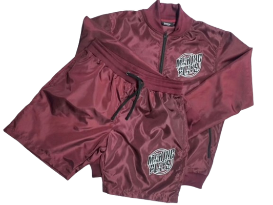 Burgundy Windbreaker Set